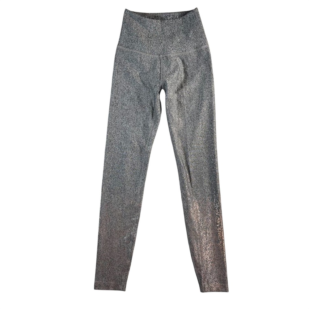 Beyond Yoga Women's Alloy Ombre Speckled Midi Leggings Grey/Rose Gold Size Small